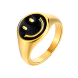 ANILLO SMILE GOLD BLACK